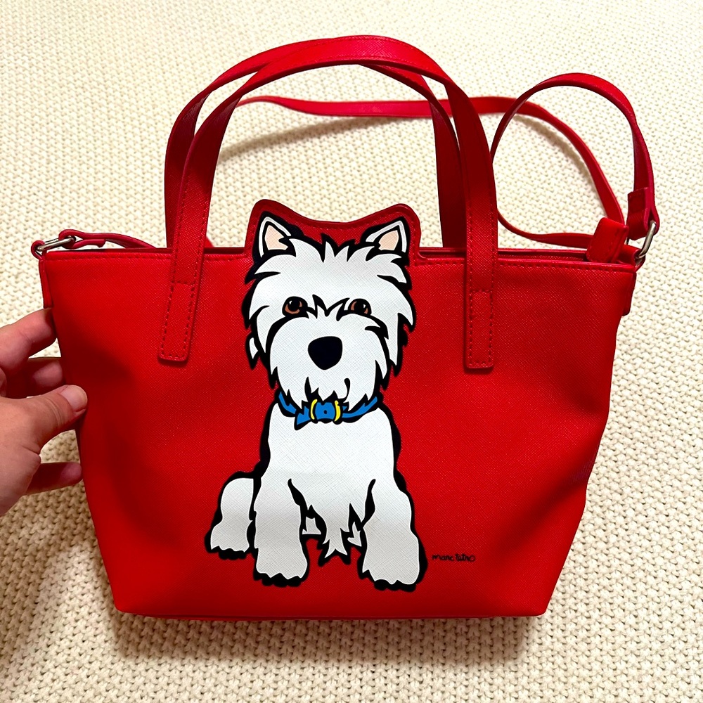MARC TETRO WESTIE Purse Handbag Crossbody Red White